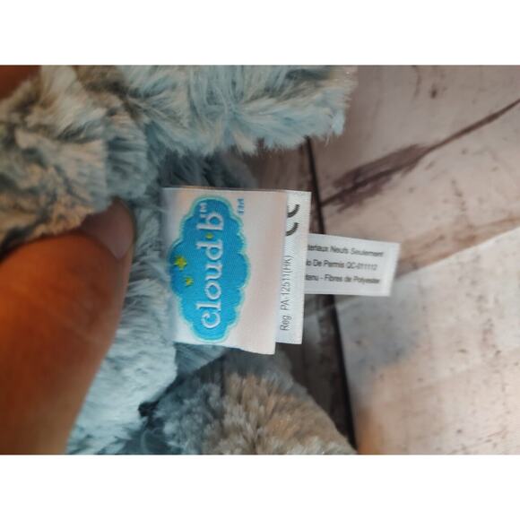 Cloud B Light Blue Hippo Plush Stars on Feet Baby Toy Lovey Sewn Eyes 13" - Picture 7 of 7